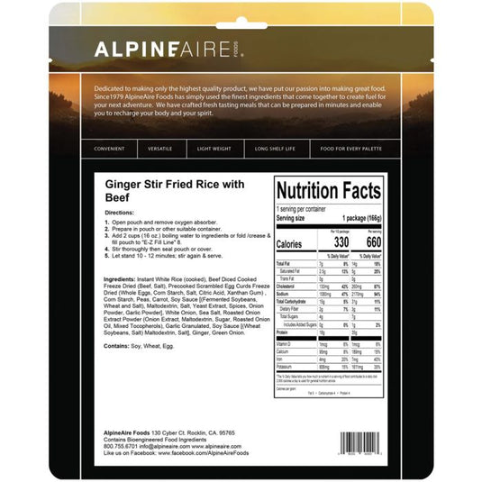 ALPINE AIRE GINGER STIR FRIED RICE W/ BEEF