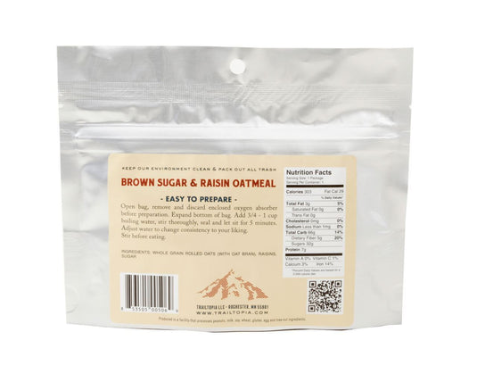 TRAILTOPIA BROWN SUGAR RAISIN OATMEAL