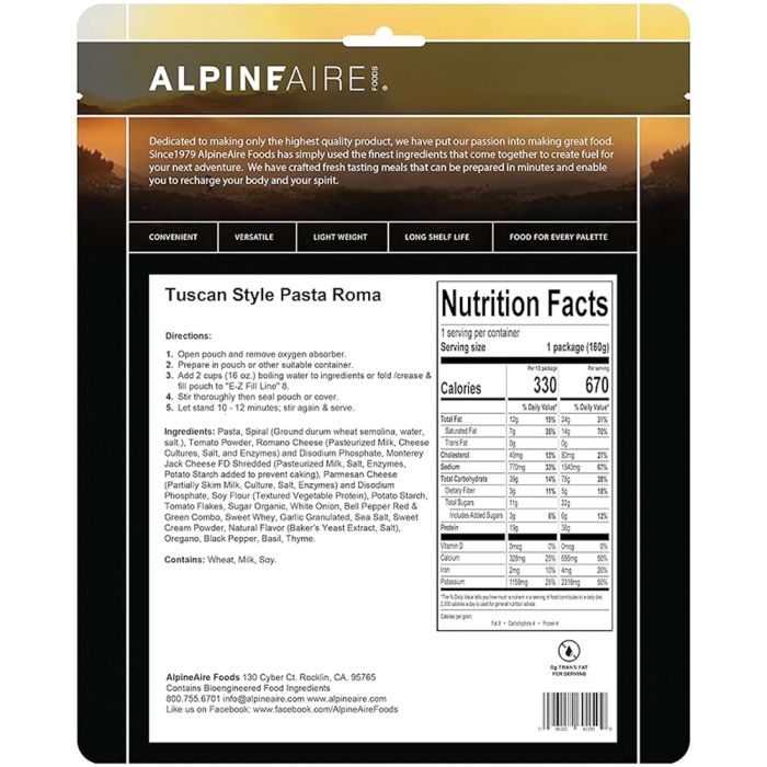 Load image into Gallery viewer, ALPINE AIRE TUSCAN STYLE PASTA ROMA
