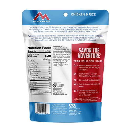 MOUNTAIN HOUSE PRO PAK CHICKEN & RICE