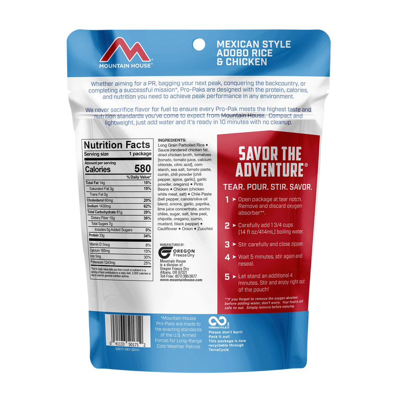 Load image into Gallery viewer, MOUNTAIN HOUSE PRO PAK MEXICAN ADOBO RICE &amp; CHKN
