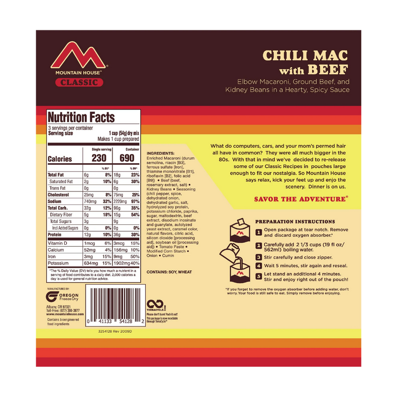 Load image into Gallery viewer, MOUNTAIN HOUSE CLASSIC CHILI MAC WITH BEEF

