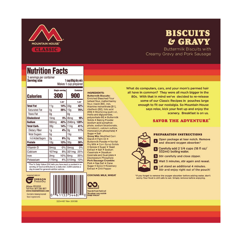 Load image into Gallery viewer, MOUNTAIN HOUSE CLASSIC BISCUITS AND GRAVY
