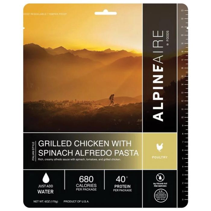 ALPINE AIRE GRILLED CHICKEN W/ SPINACH ALFREDO PASTA – Nitro-Pak ...