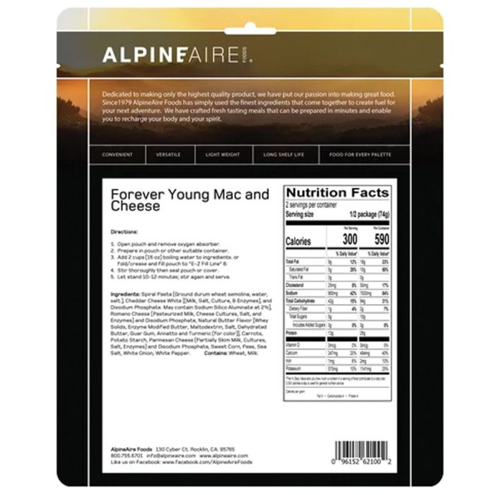 Load image into Gallery viewer, ALPINE AIRE FOREVER YOUNG MAC AND CHEESE
