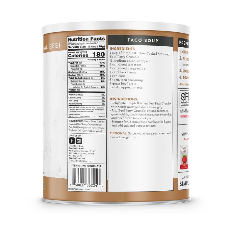 Load image into Gallery viewer, READY WISE SIMPLE KITCHEN BEEF
