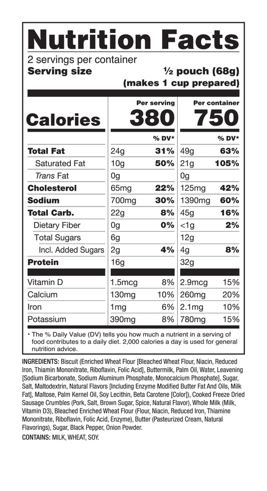 READY WISE PRO MEAL HOMESTYLE BISCUITS & GRAVY