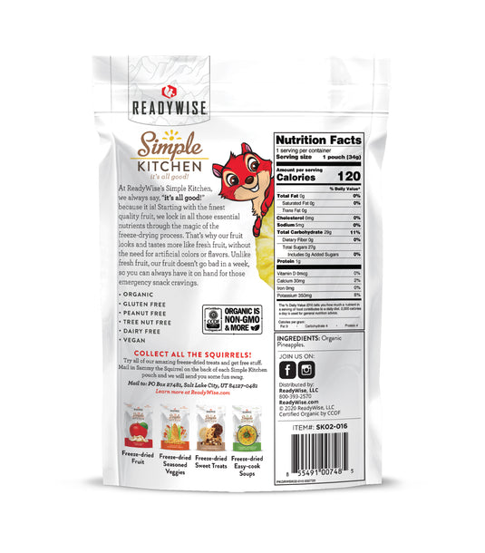 READY WISE ORGANIC FD PINEAPPLES