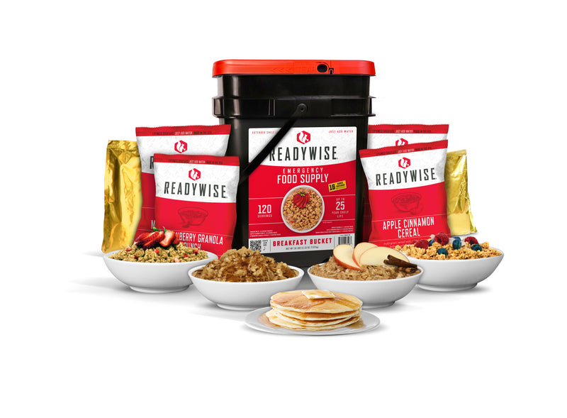 Load image into Gallery viewer, READY WISE EMERGENCY FOOD 120 SERV BREAKFAST BUCKET
