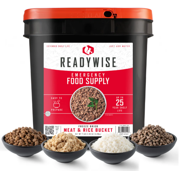 Load image into Gallery viewer, READY WISE EMERGENCY MEAT &amp; RICE BUCKET
